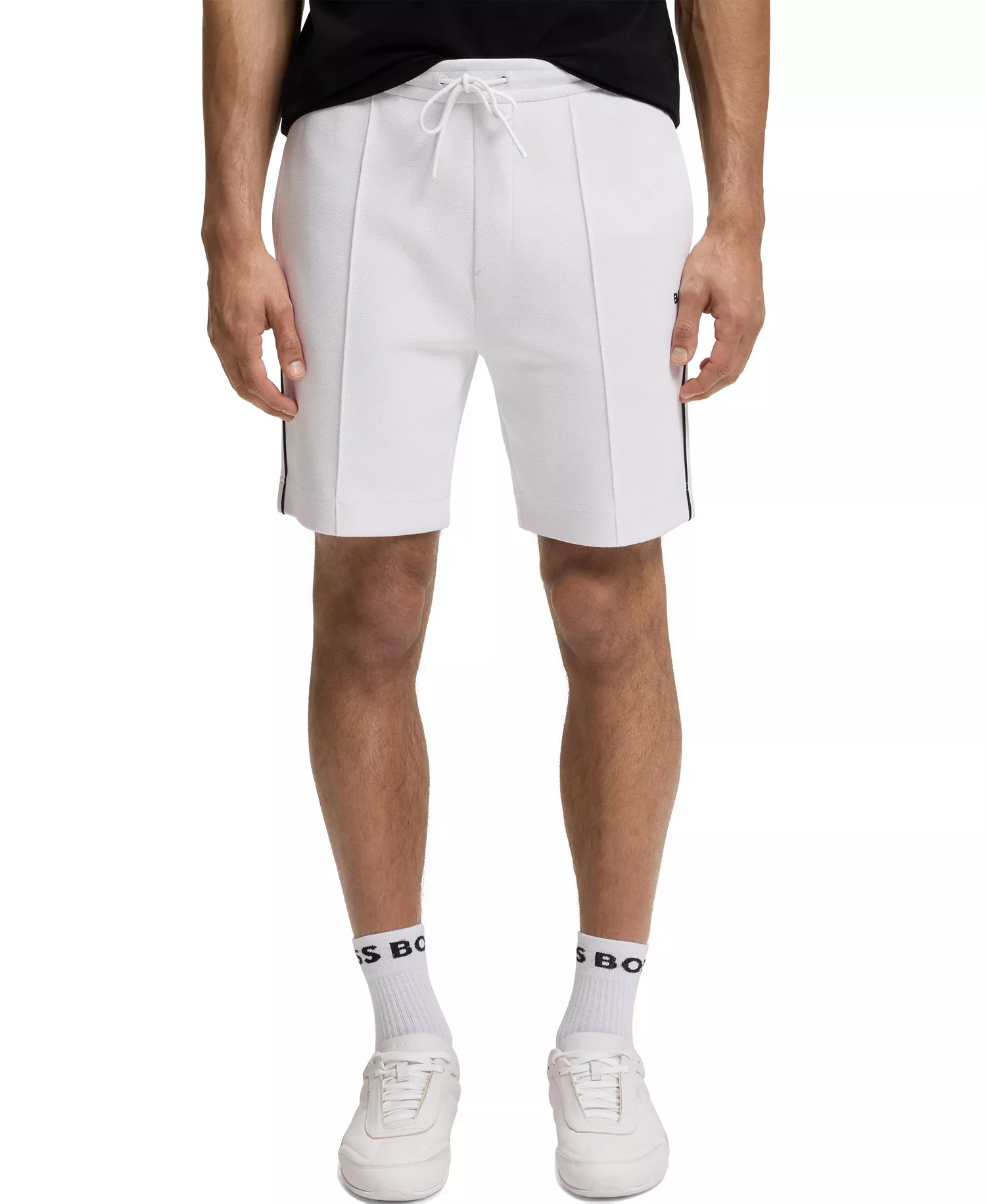 mni-0148d20d556a2fb6566483a451e8dda5 Men's Cotton-Blend Piping Trim Shorts — изображение 3