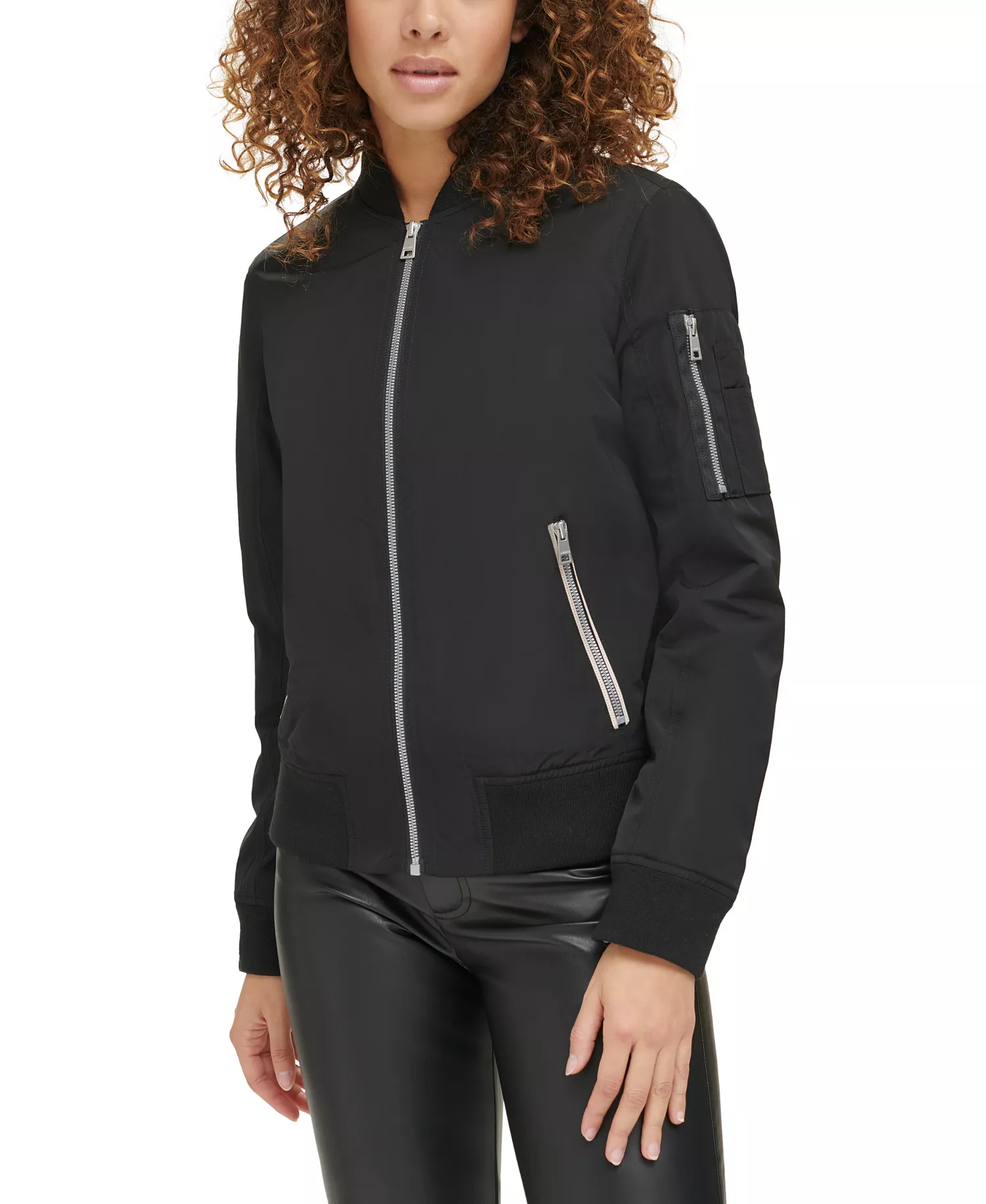 mni-019b9c64978945873f102e74054e1725 Women's Lightweight Zip-Detail Bomber Jacket