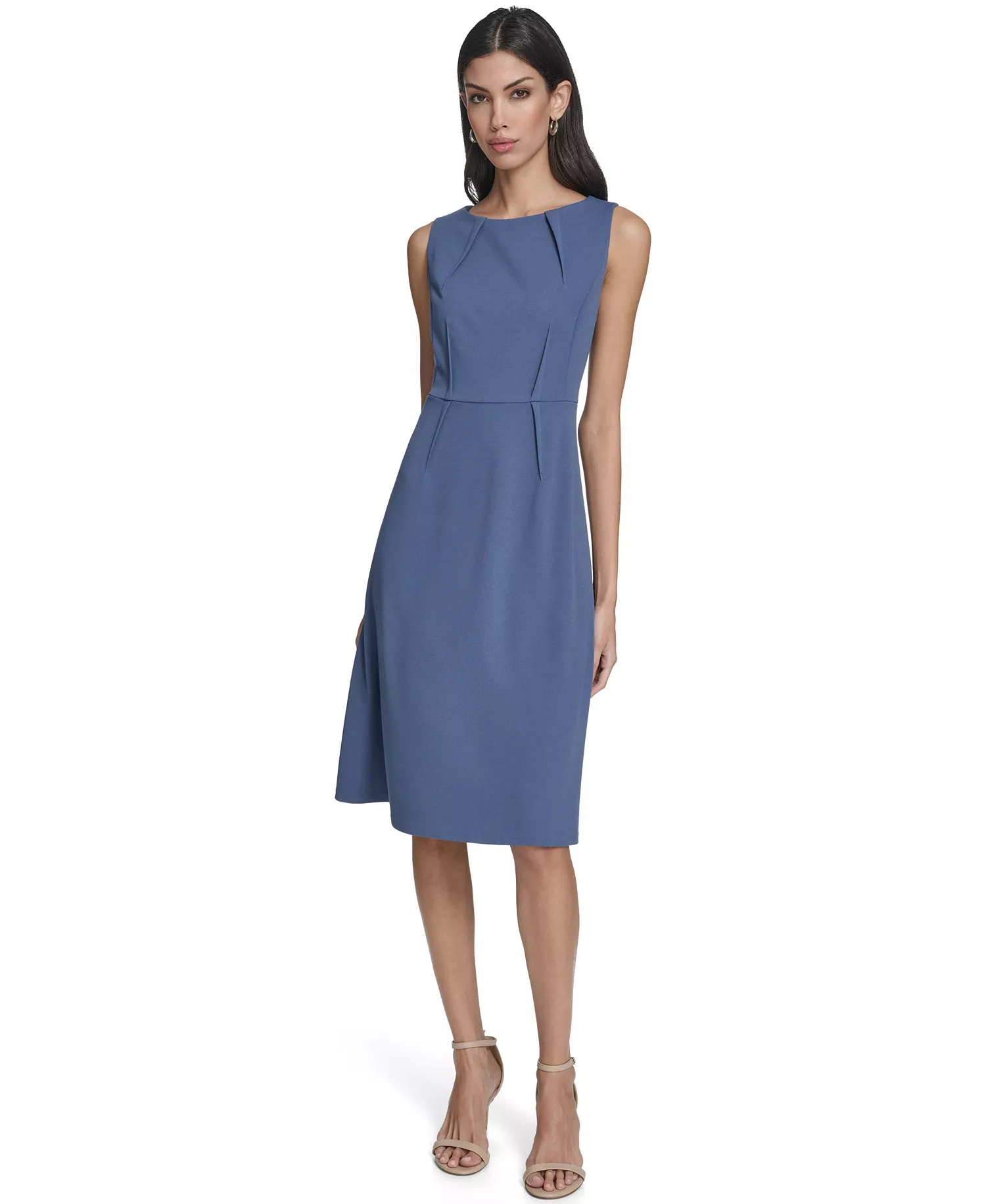 mni-019dd2c3541748ad6a07cd5e586a5125 Women's Sleeveless Seamed Midi Dress