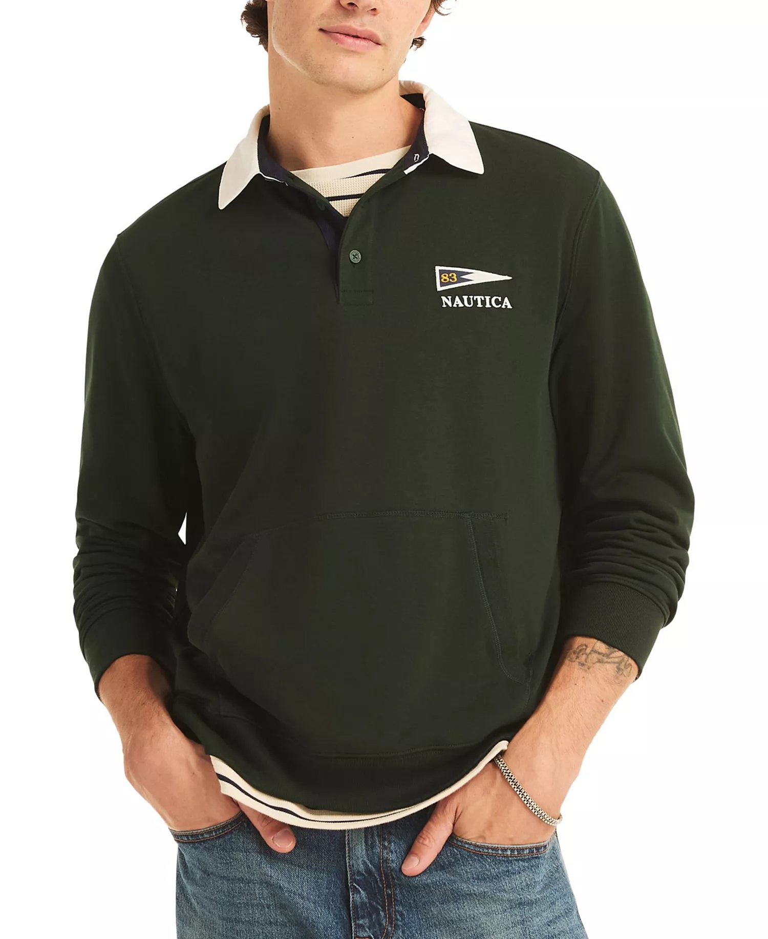 mni-02e3ebb7ef24a1d55614eea1455db3c5 Men's Regular-Fit Kangaroo Pocket Polo Sweatshirt