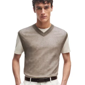 Men's Regular Fit Wool-Blend Sleeveless Sweater
