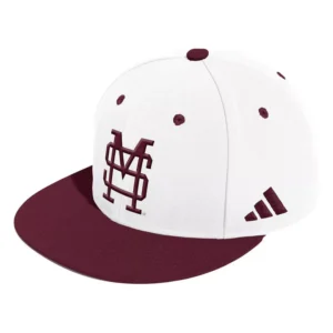 Men's White Mississippi State Bulldogs On-Field Baseball Fitted Hat