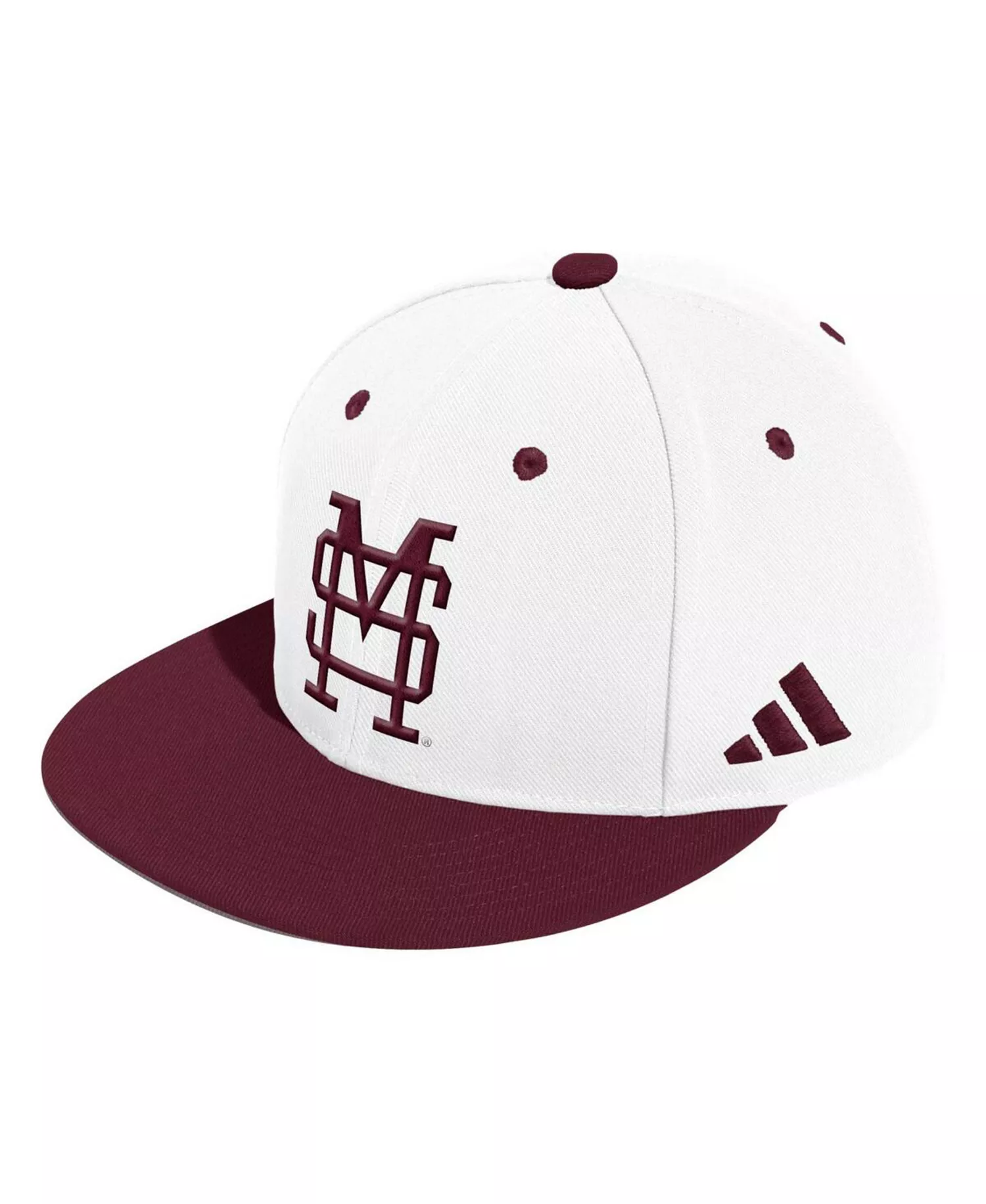 mni-051c48b37162cbcfad3f1fa0cc856ef2 Men's White Mississippi State Bulldogs On-Field Baseball Fitted Hat
