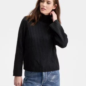 Women's Mock-Neck Ribbed Sweater, Macy's Exclusive