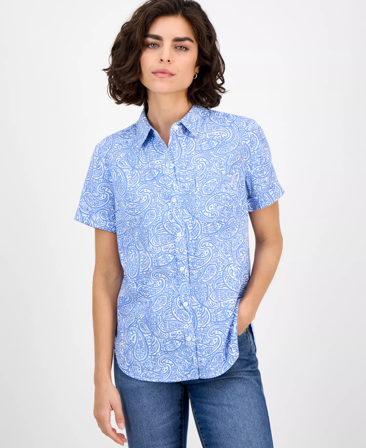 mni-074a6ca7009adbc1443f077e5ef5e8e8 Nautica Women's Paisley Short-Sleeve Camp Shirt