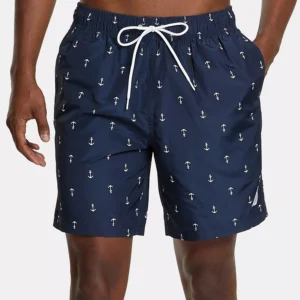 Men's Quick-Dry Anchor-Print 8" Swim Trunks