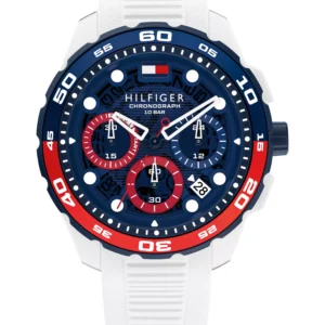 Men's Chronograph White Silicone Strap Watch, 44mm