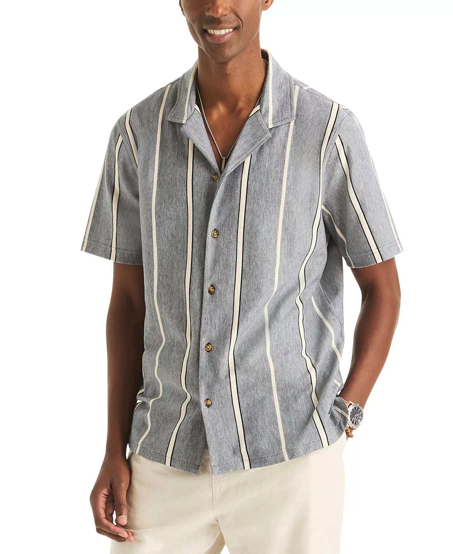 mni-08589eb729aaa5a8279d2330774b61c7 Men's Striped Spread-Collar Shirt