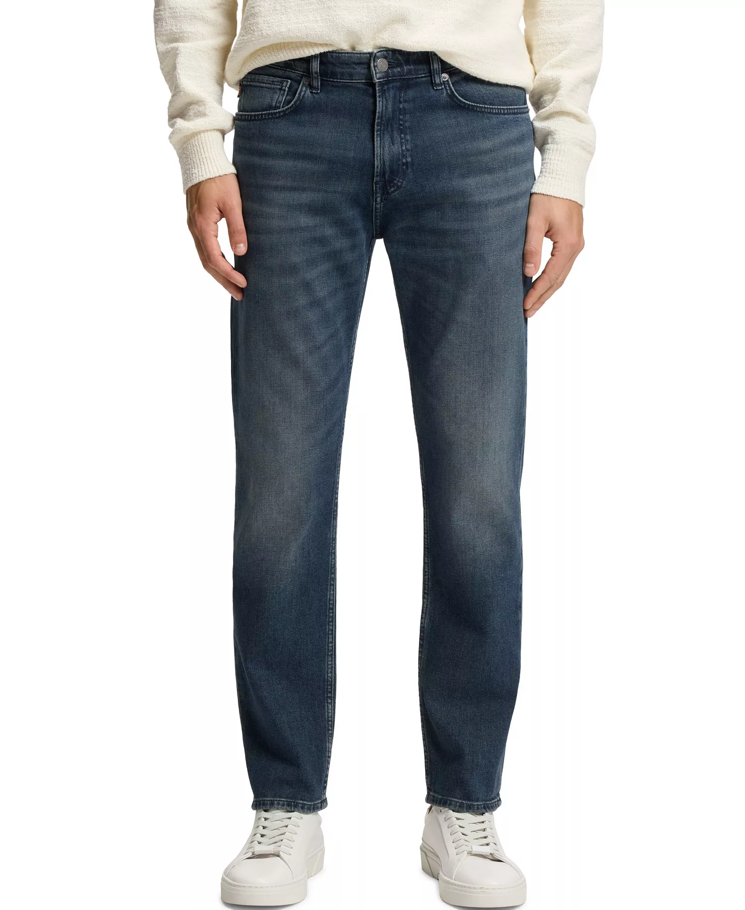 mni-0858d7e27ef2da3da121e53b2cd1f670 Men's Blue Comfort-Stretch Denim Maine Regular-Fit Jeans