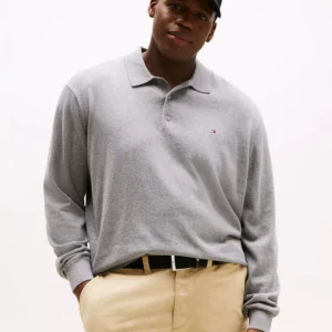 Men's Big and Tall Pima Cotton Cashmere Long Sleeve Polo Sweater