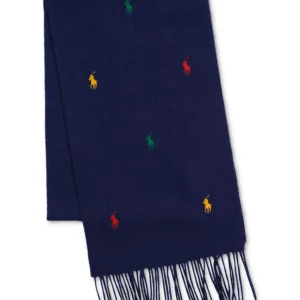 Men's Embroidered Polo Player Scarf