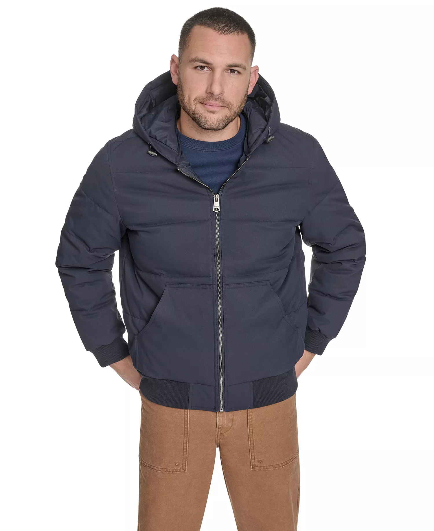 mni-097cb6790f2c1aaac5f73d9effb88879 Men's Quilted Bomber with Hood Jacket — изображение 4