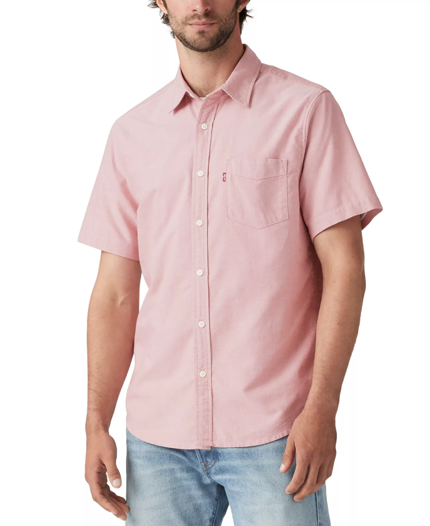 mni-0aacbeeec9bb1a082dd0d77ba83a5f76 Men's Classic Pocket Short-Sleeve Regular-Fit Shirt