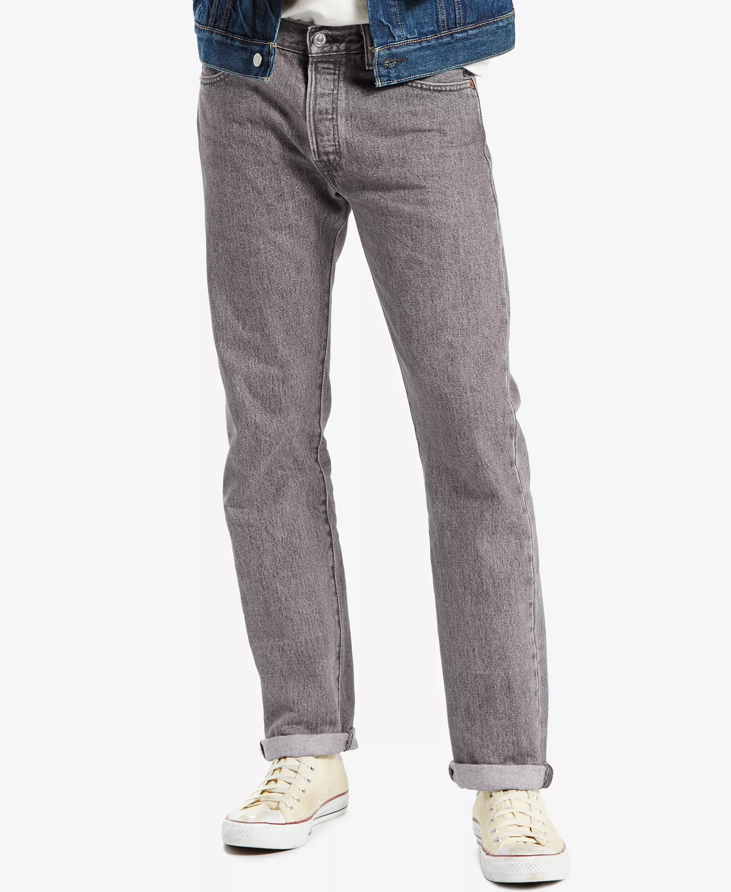 mni-0abcdb31ca9bd2f95fc93fdee4bb0f30 Men's 501 Straight-Fit Button Fly Stretch Jeans