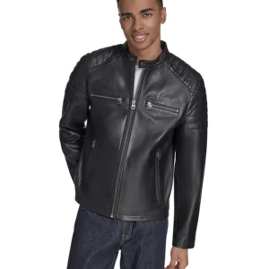 Men's Leather Racer Jacket
