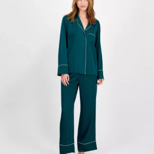 I.N.C International Concepts Women's Satin Pajama Set with Diamante Trim