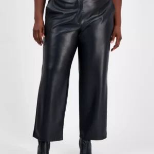 Trendy Plus Size Faux-Leather Pants, Macy's Exclusive
