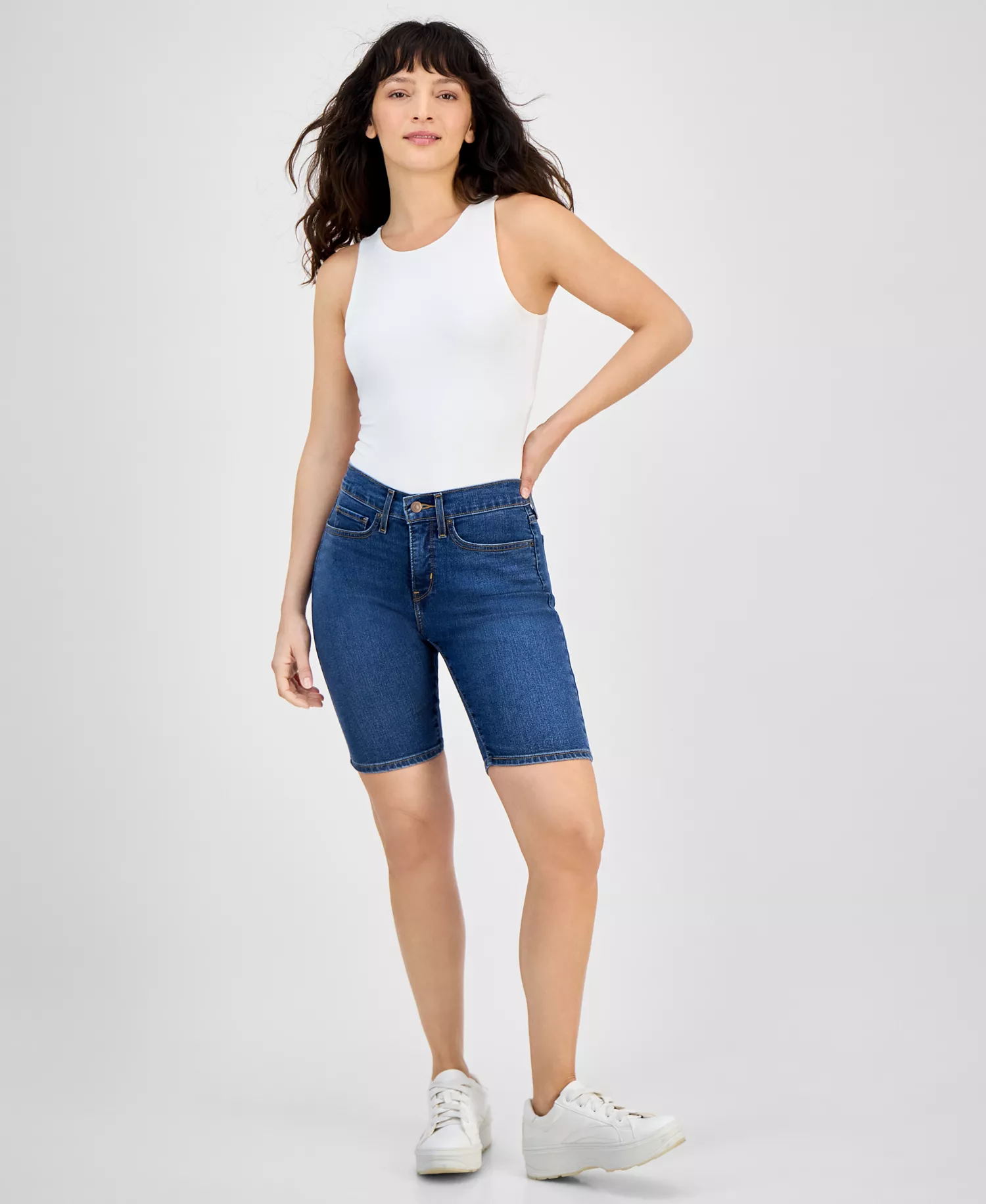 mni-0bae1ee63764ba66c9819c5c314f197f Women's Mid-Rise Shaping Bermuda Shorts — изображение 4