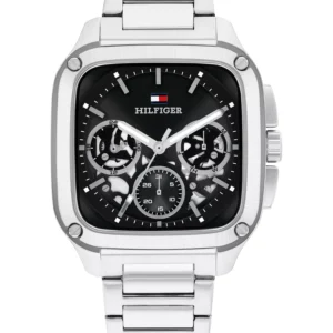 Men's Multifunction Silver Tone Stainless Steel Bracelet Watch, 39mm
