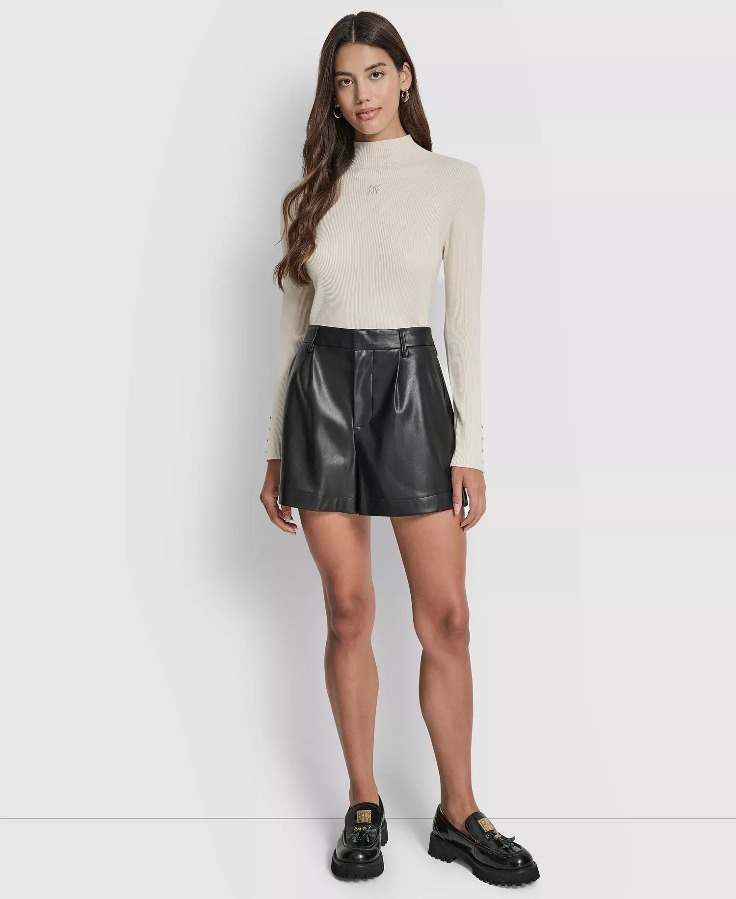 mni-0c836d7bc23bb1f7c5cc84a3de57d0df Women's High-Rise Faux-Leather Shorts