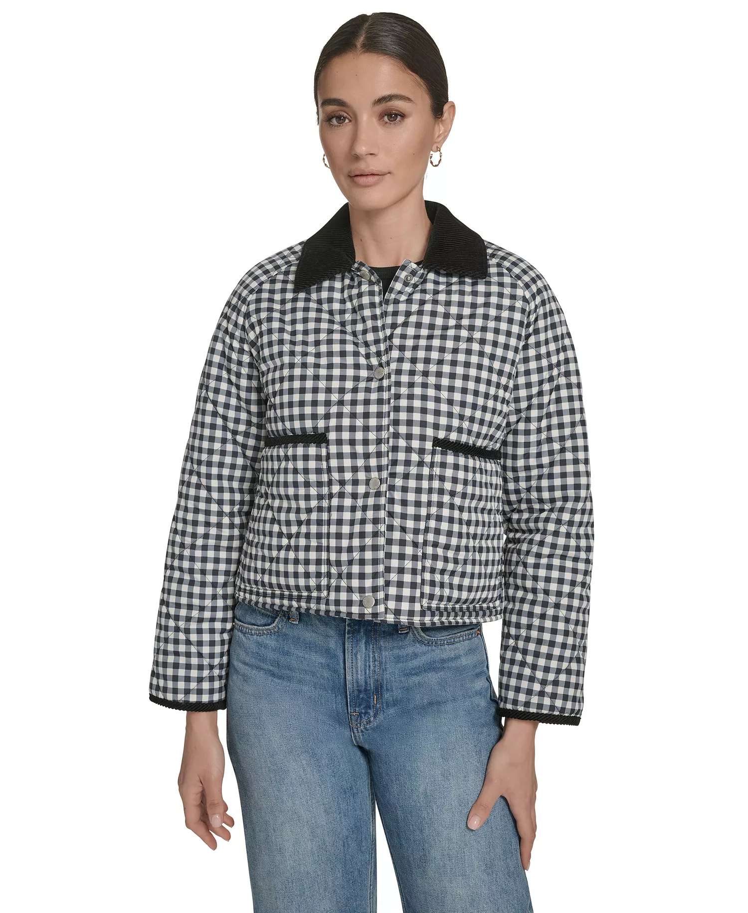 mni-0cc2192a03d4eeef480b6bab17c97bab Women's Quilted Corduroy Collar Jacket