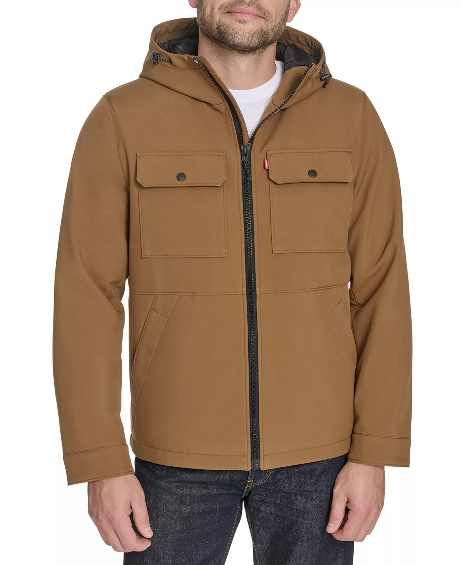 mni-0e977a5d412f6387eefdeeb3e70bfec6 Men's Rib Stop Softshell with Hood Jacket