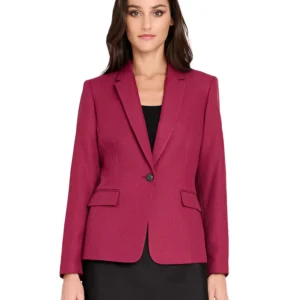 Women's V-Neck Herringbone Peak Lapel Blazer
