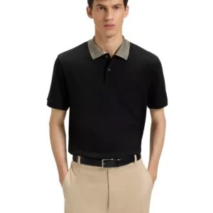 Men's Patterned Collar Pima-Cotton Polo Shirt