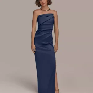 Women's Ruched Strapless Gown