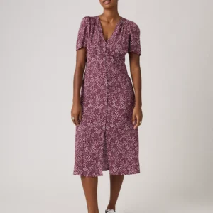 Women's Paola Short-Sleeve Crepe Midi Dress