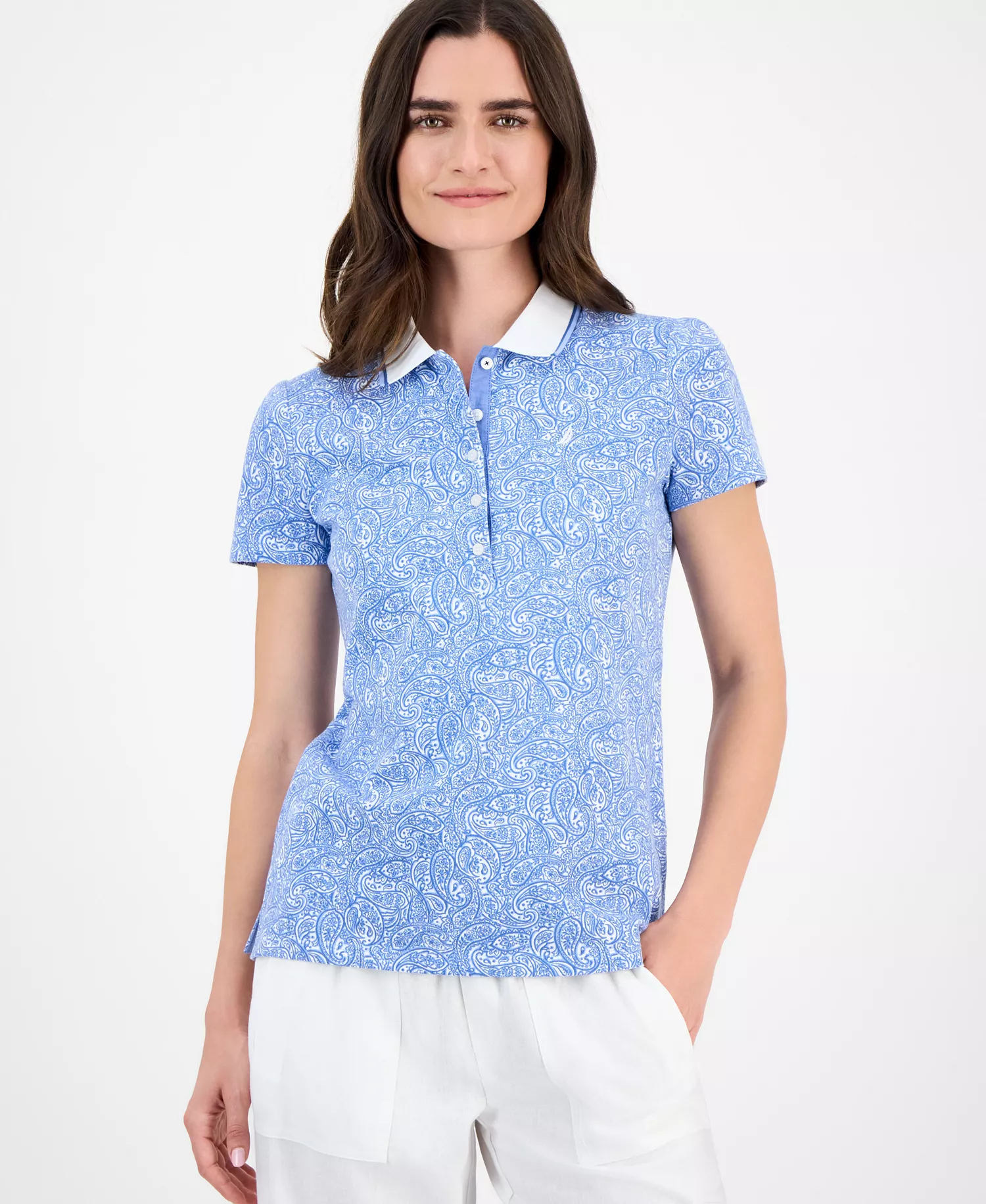 mni-126662b49afefca4e6a766f1d18ccea6 Nautica Women's Garden Paisley Polo Shirt