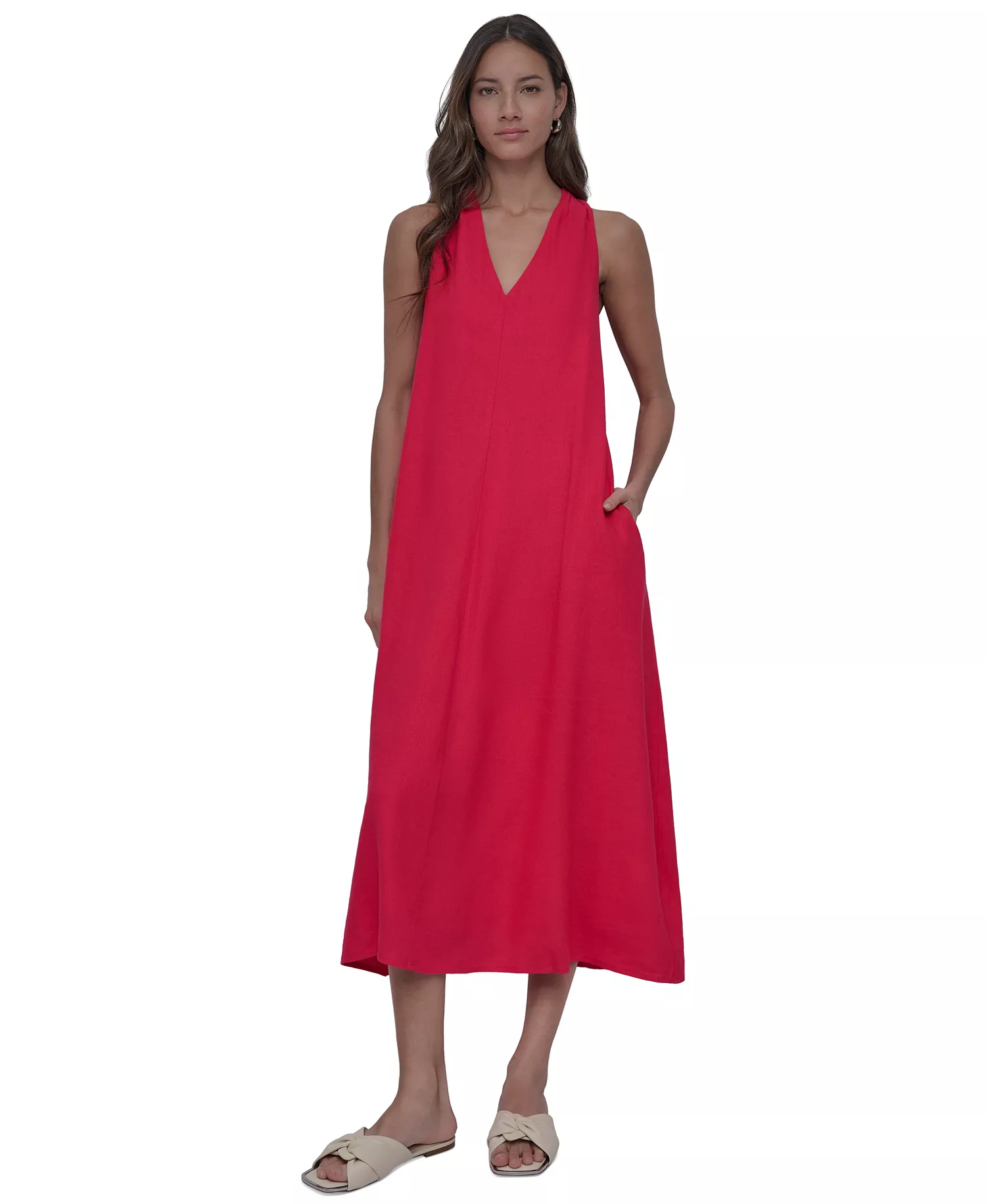 mni-12a430f721bd3d98fda0253f86bc5814 Women's V-Neck Racerback Swing Dress — изображение 4