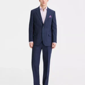 Men's Modern-Fit Cotton & Linen Nested Suit