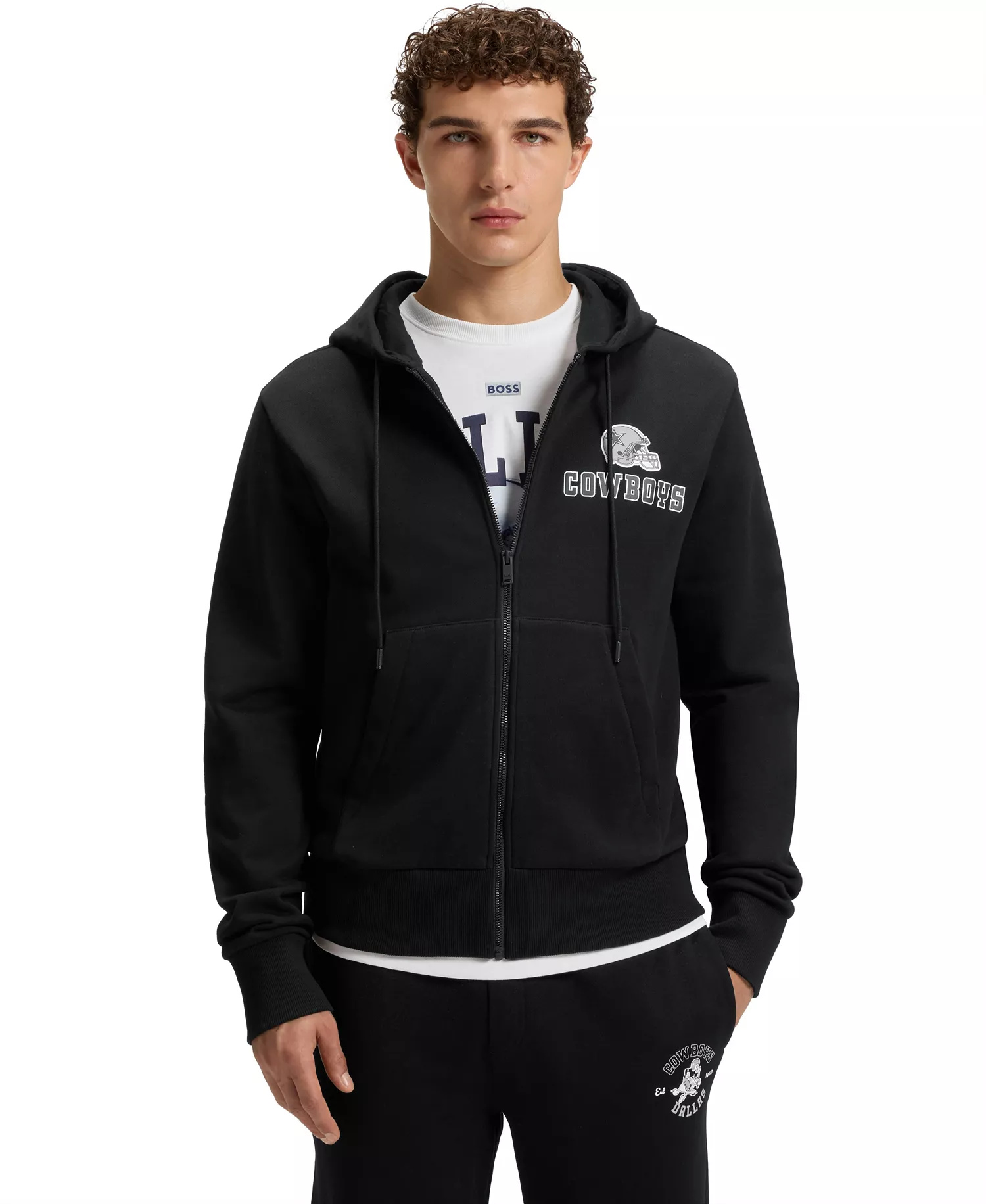 mni-12f58679427754c0bbb6b355fddf0159 BOSS x DALLAS COWBOYS Regular Fit Zip-Up Hoodie
