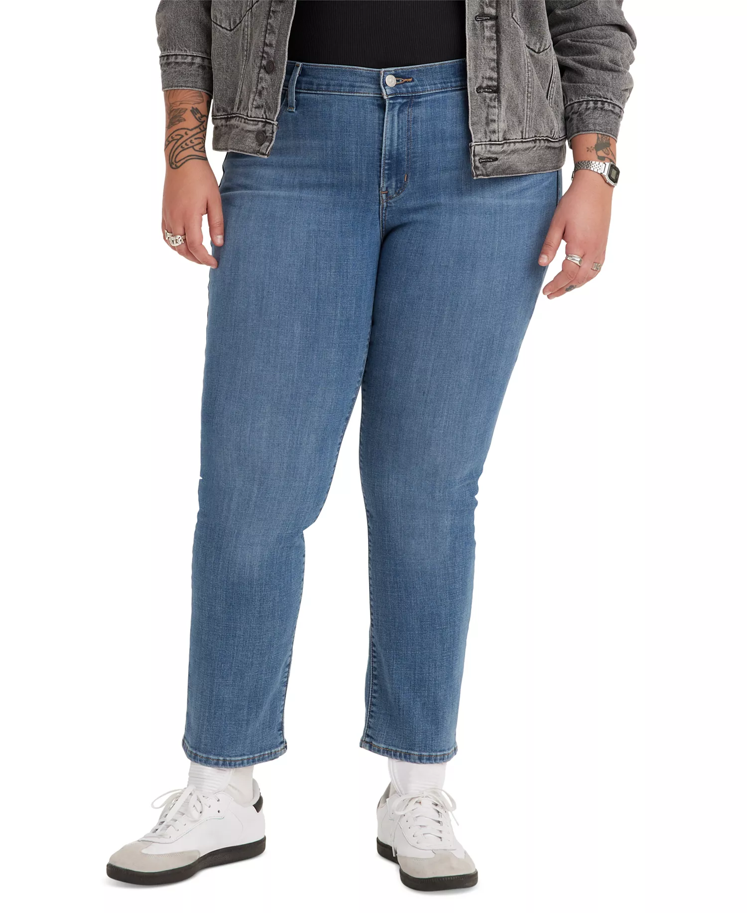 mni-132a5c6014a0c17667b9dcf142c99695 Trendy Plus Size Classic Straight Leg Jeans — изображение 4