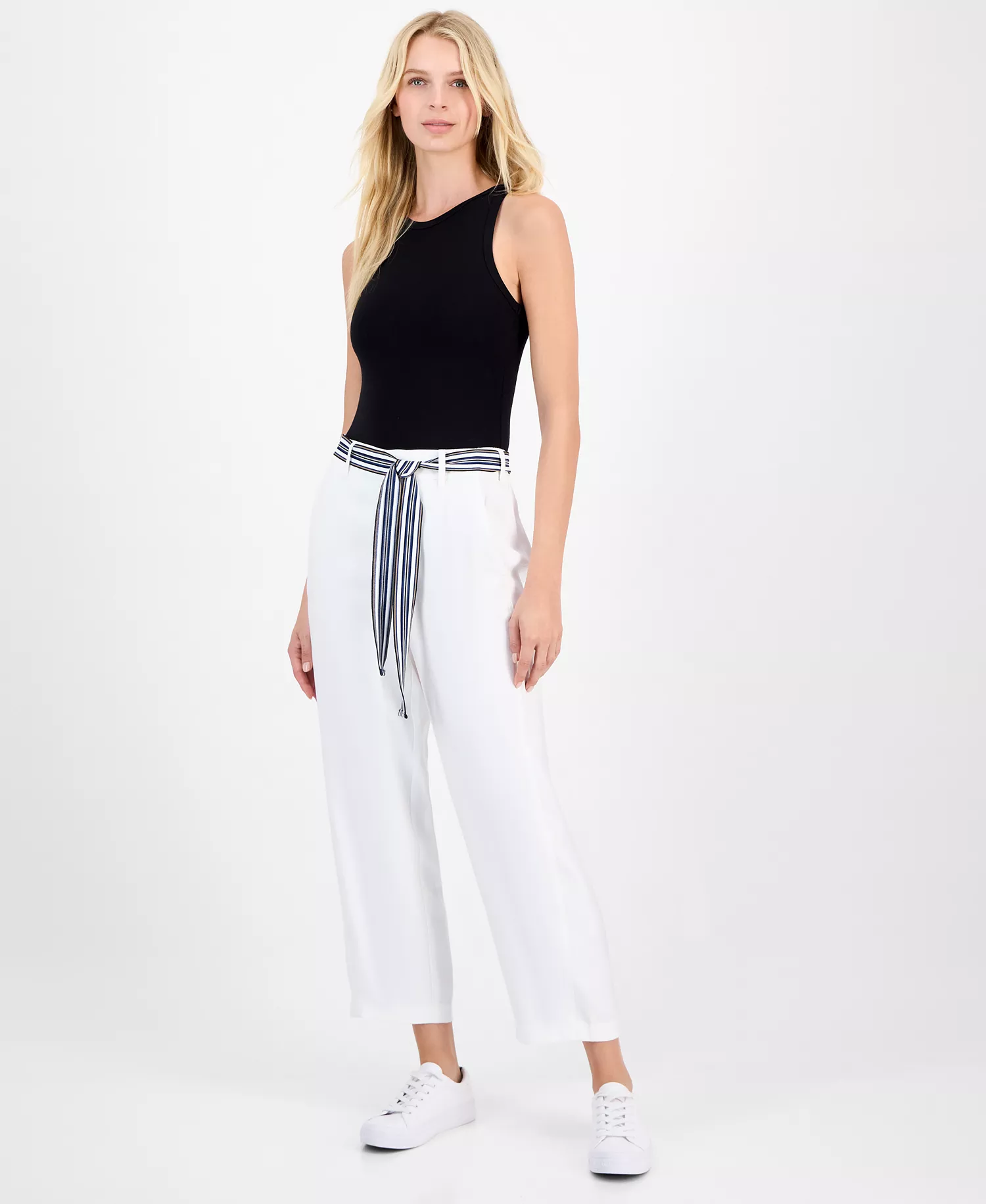 mni-133b14e14785a3b1bc5ff8d51b8a5b50 Nautica Women's Belted High Rise Straight-Leg Pants