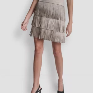 Women's Studded Fringe Mini Skirt