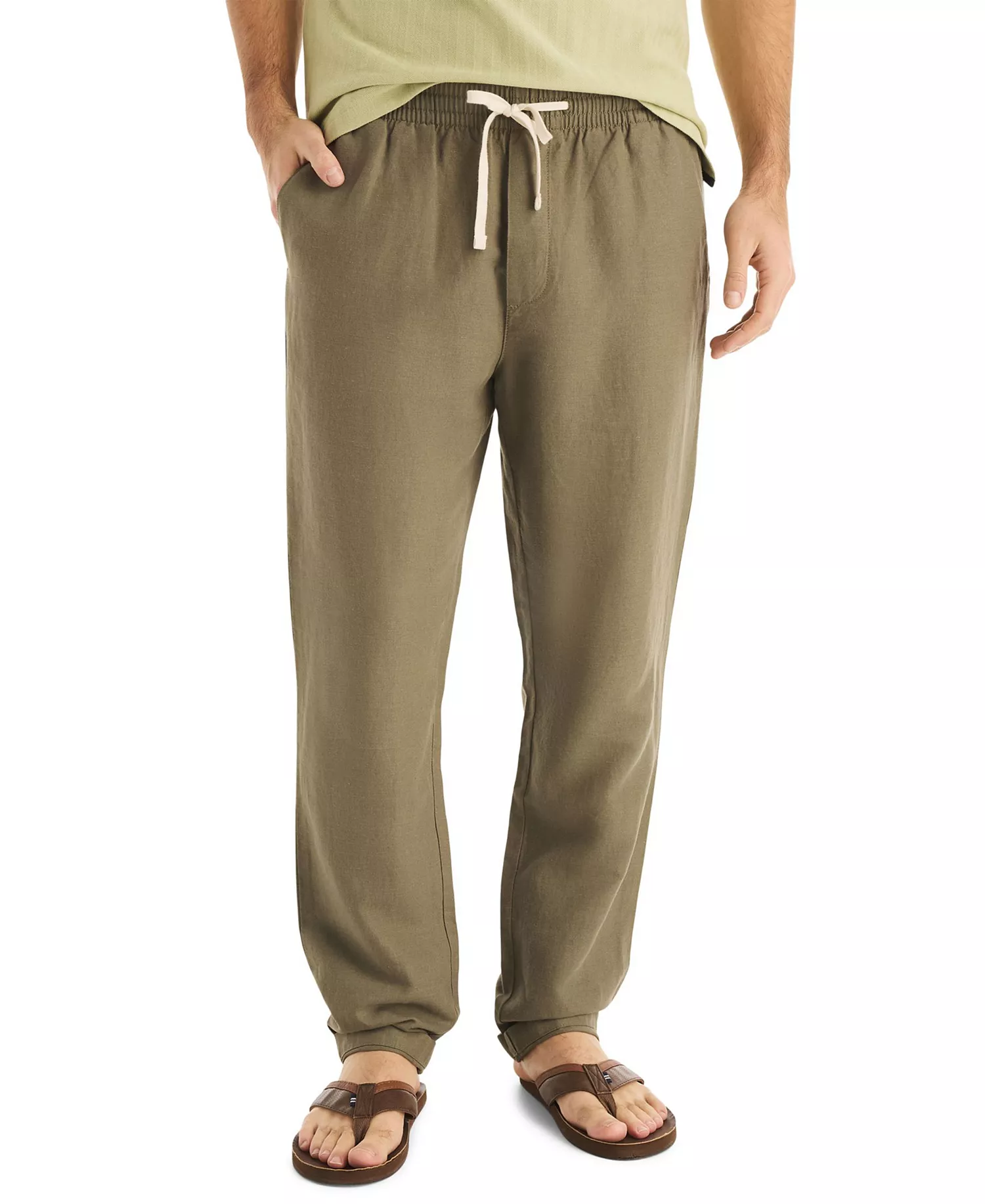 mni-144b0f2c4ad7677faf6242f95c75e0ca Men's Regular-Fit Linen-Blend Drawstring Pants