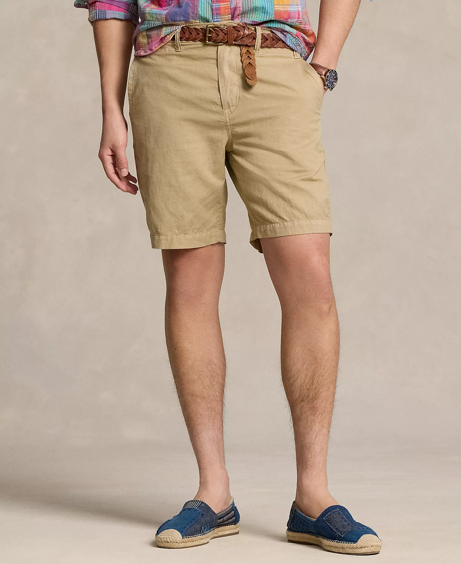 mni-148148b9dfc2c13c4387e9d39ba64a42 Men's 8.5" Straight-Fit Linen Cotton Chino Shorts — изображение 3