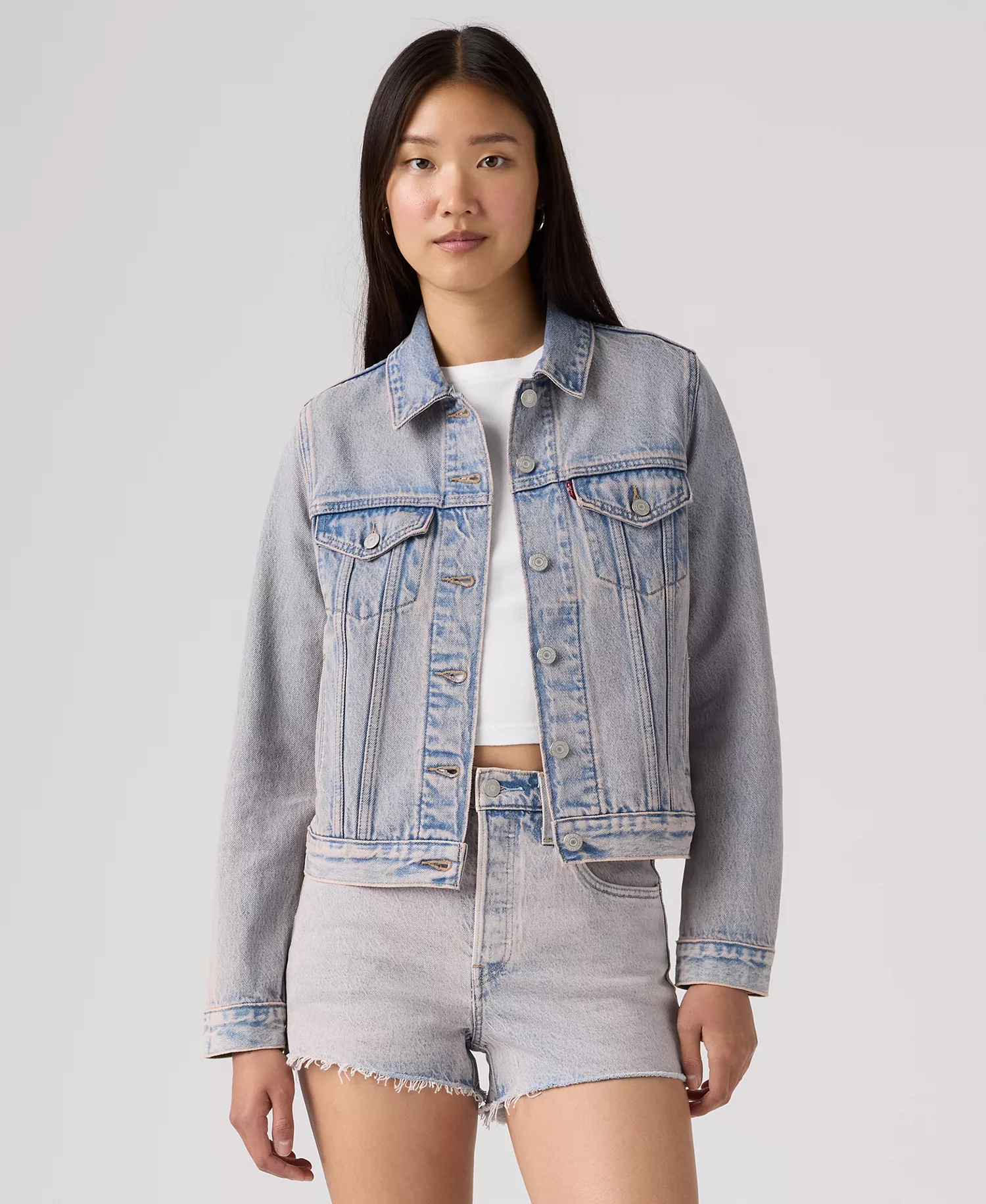 mni-149ddef61ecc03c2c4243be294a403cd Women's Original Cotton Denim Trucker Jacket — изображение 7