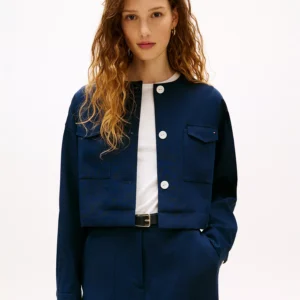 Women's Tailored Crew Neck Cropped Jacket