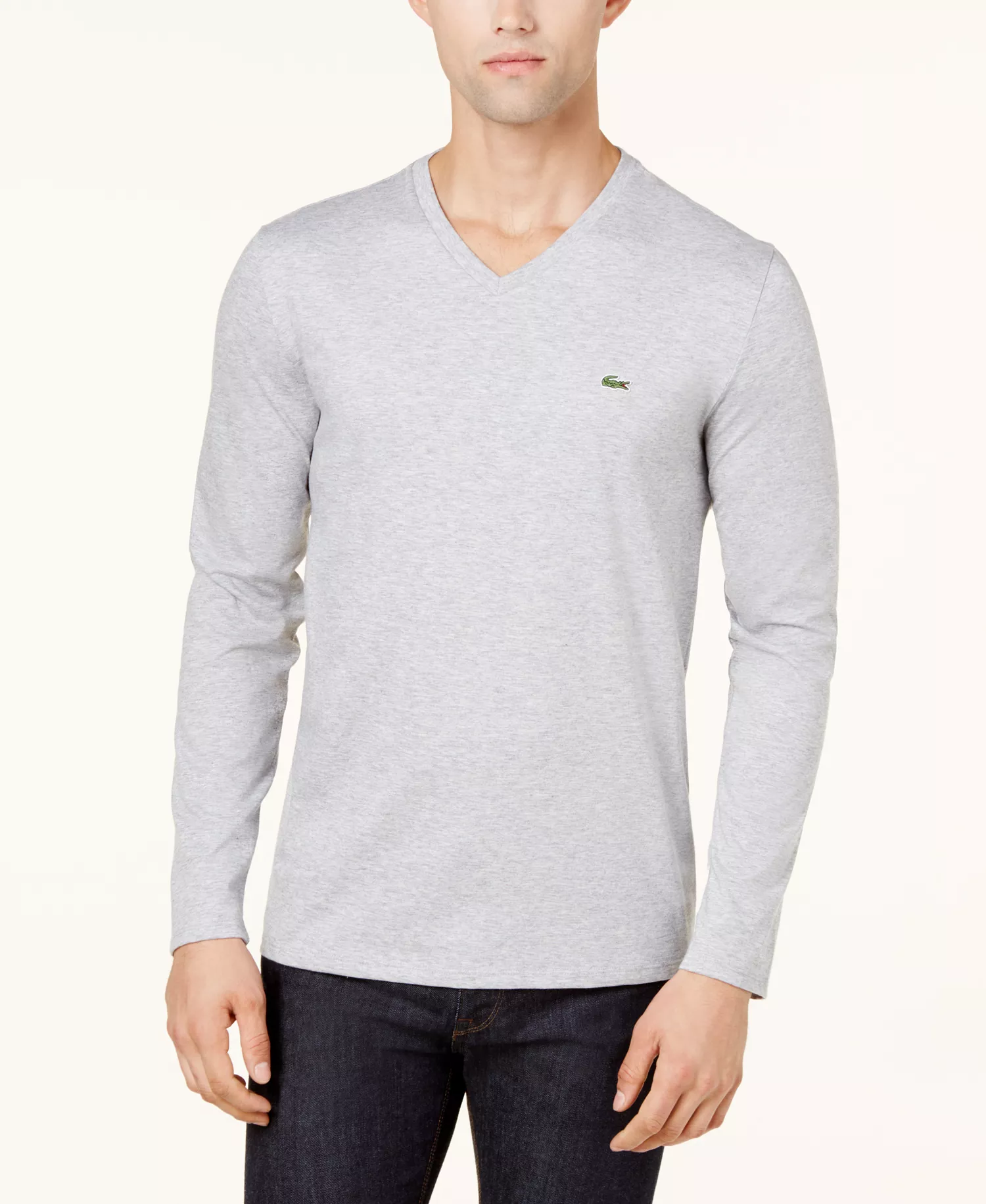 mni-14f86617678cc1f3e9c41916ca31cf52 Men's V-Neck Casual Long Sleeve Jersey T-Shirt — изображение 4