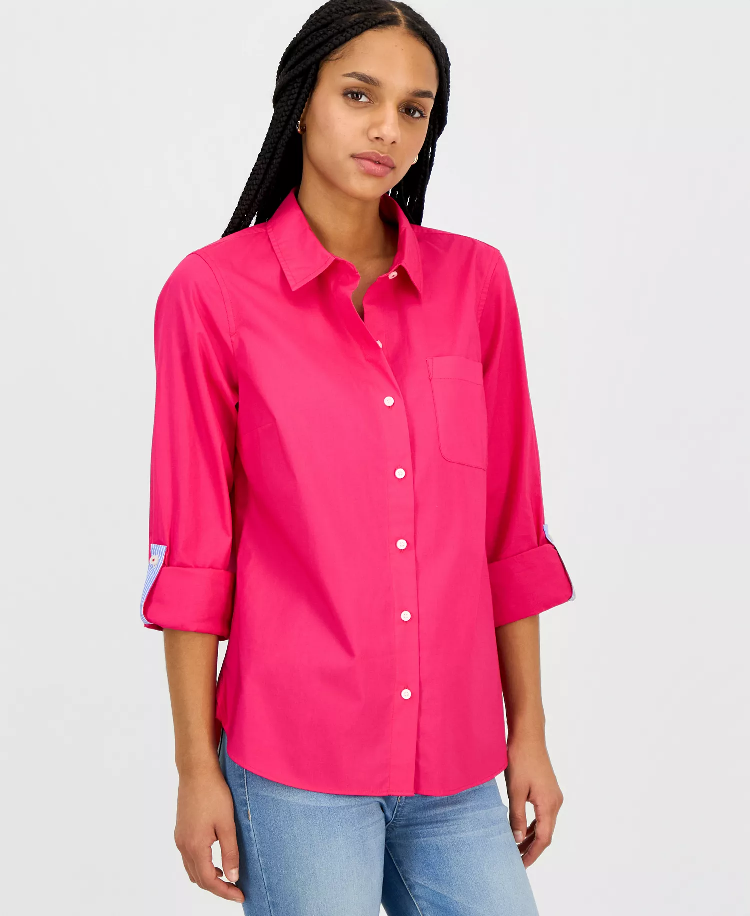 mni-1504619c0ac266801f745370fb049f66 Women's Roll-Tab Button-Front Shirt — изображение 8