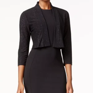 Open-Front Sparkle Cardigan