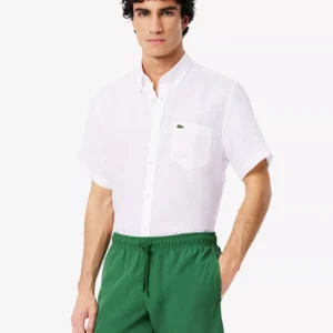 Men's Regular-Fit Logo Linen Shirt