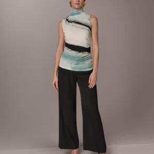 Petite Sleeveless Mock Neck Top