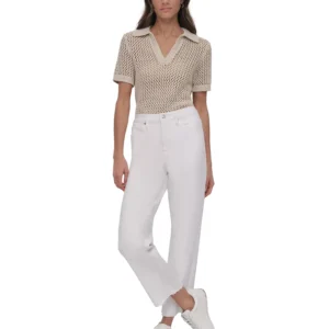 Women's High-Rise Classic Straight-Leg Raw-Hem Jeans