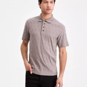 Men's Cotton Jacquard Short-Sleeve Polo Shirt