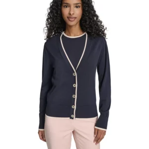 Women's V-Neck Long-Sleeve Cardigan Set