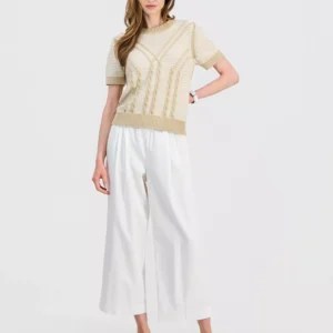 Jeans Women's Pleated Twill Wide-Leg Pants